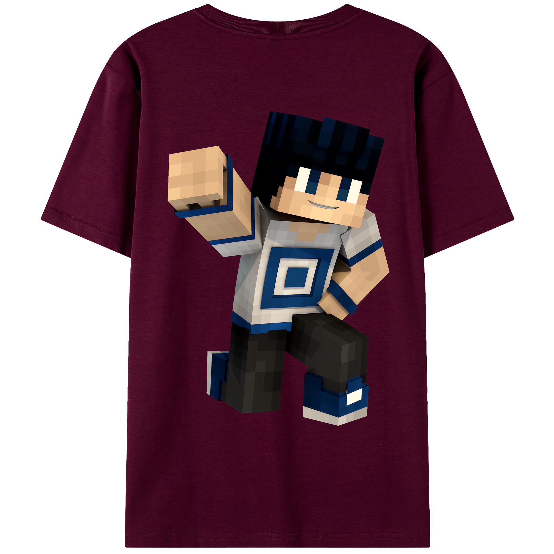 （画像用） マインクラフト ブロックの世界 Minecraft MC Block world レディース半袖Tシャツ(バックプリント)